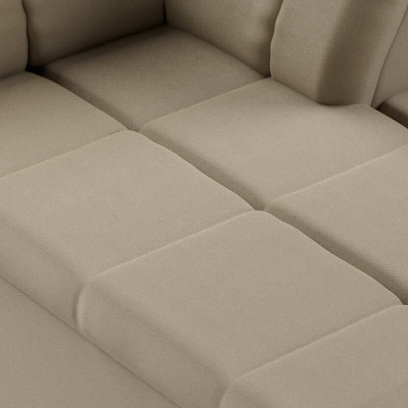 HKLIVING-collectie Wave bank: element rechts divan, deco, pebble