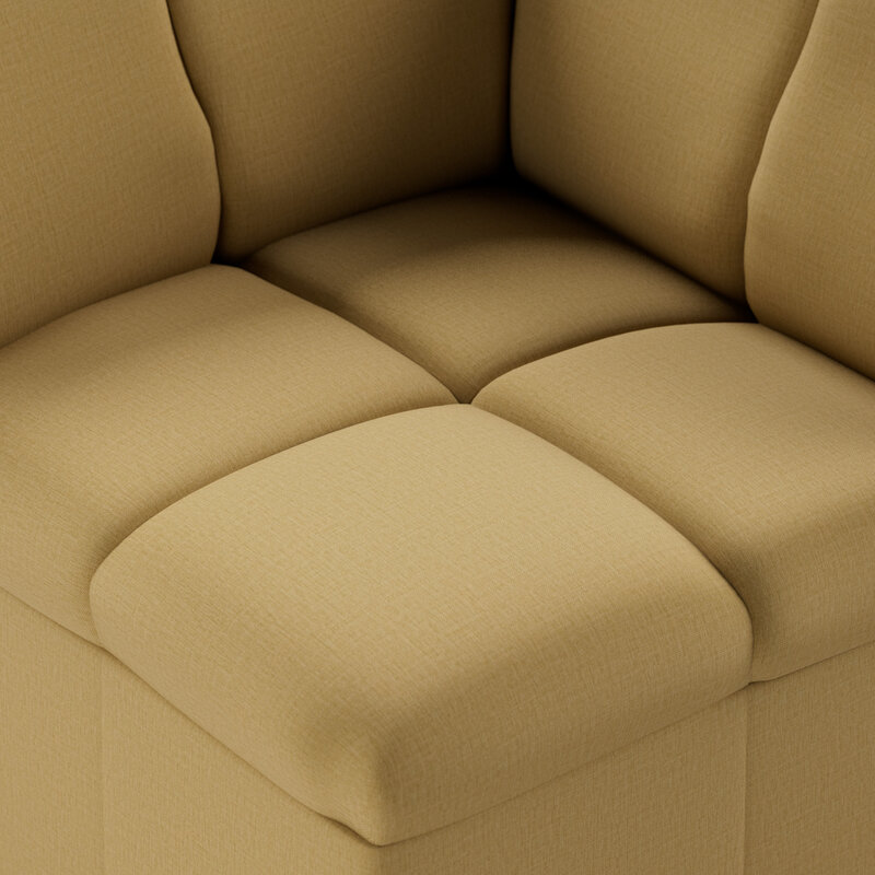 HKLIVING-collectie Wave bank: element hoek, cocoon, beige