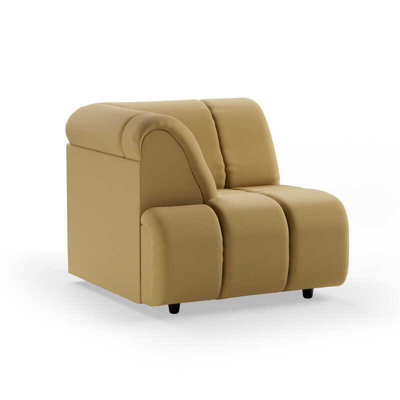HKLIVING-collectie Wave bank: element links hoge arm, cocoon, beige