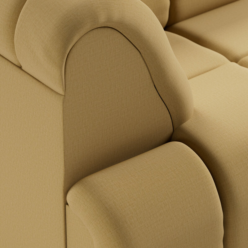 HKLIVING-collectie Wave bank: element links hoge arm, cocoon, beige