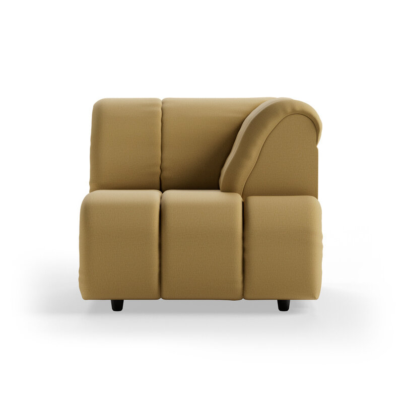 HKLIVING-collectie Wave bank: element rechts hoge arm, cocoon, beige