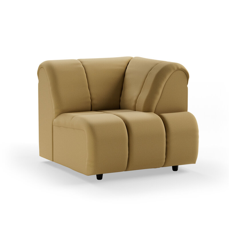 HKLIVING-collectie Wave bank: element rechts hoge arm, cocoon, beige