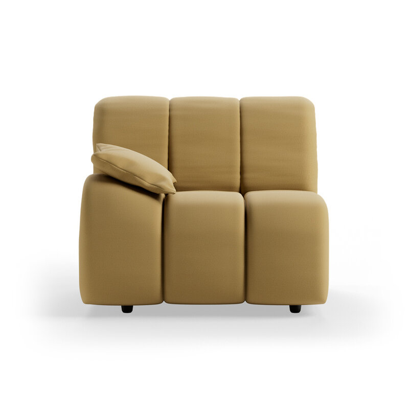 HKLIVING-collectie Wave bank: element links lage arm, cocoon, beige