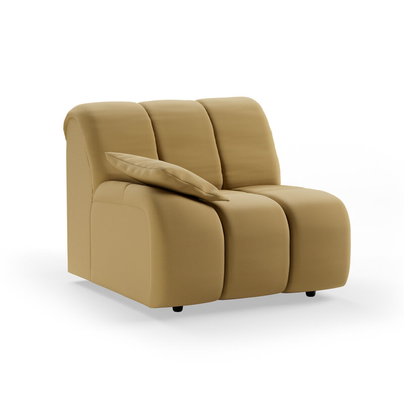 HKLIVING-collectie Wave bank: element links lage arm, cocoon, beige