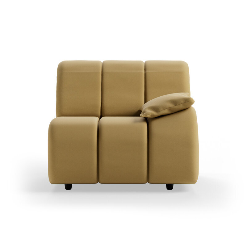 HKLIVING-collectie Wave bank: element rechts lage arm, cocoon, beige