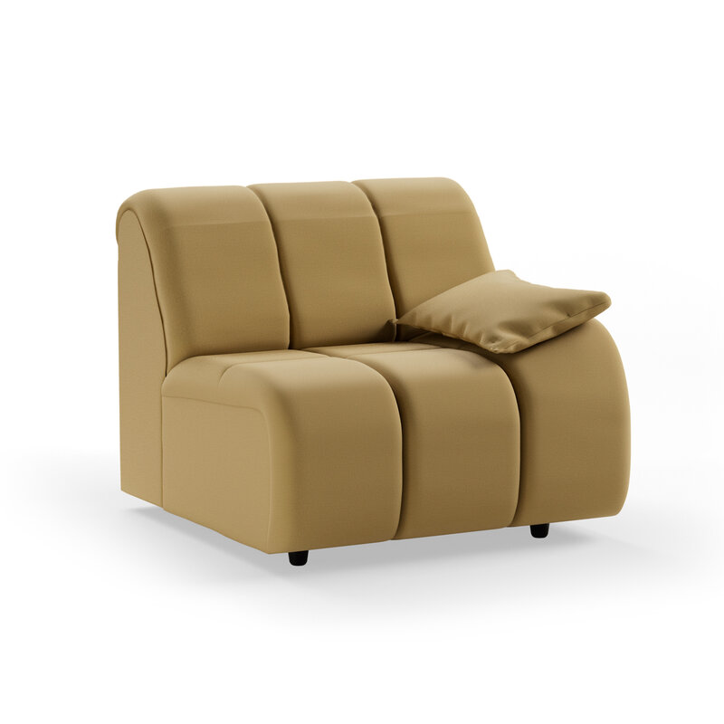 HKLIVING-collectie Wave bank: element rechts lage arm, cocoon, beige