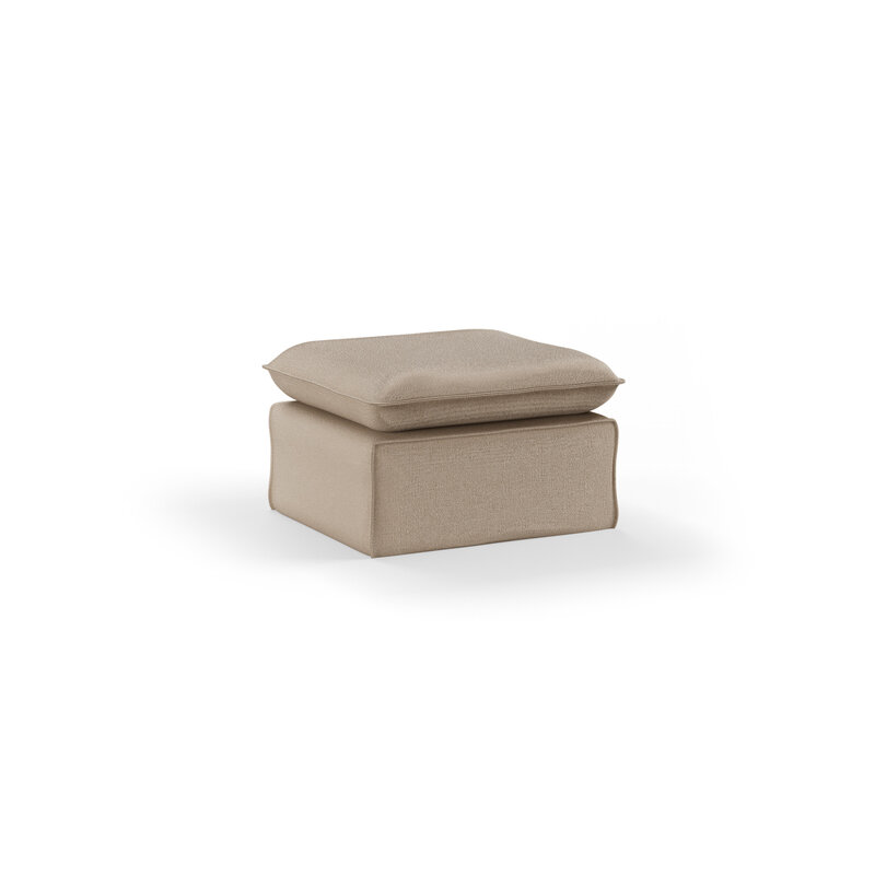 HKLIVING-collectie Nomad bankhoes: hocker, knotted, beige