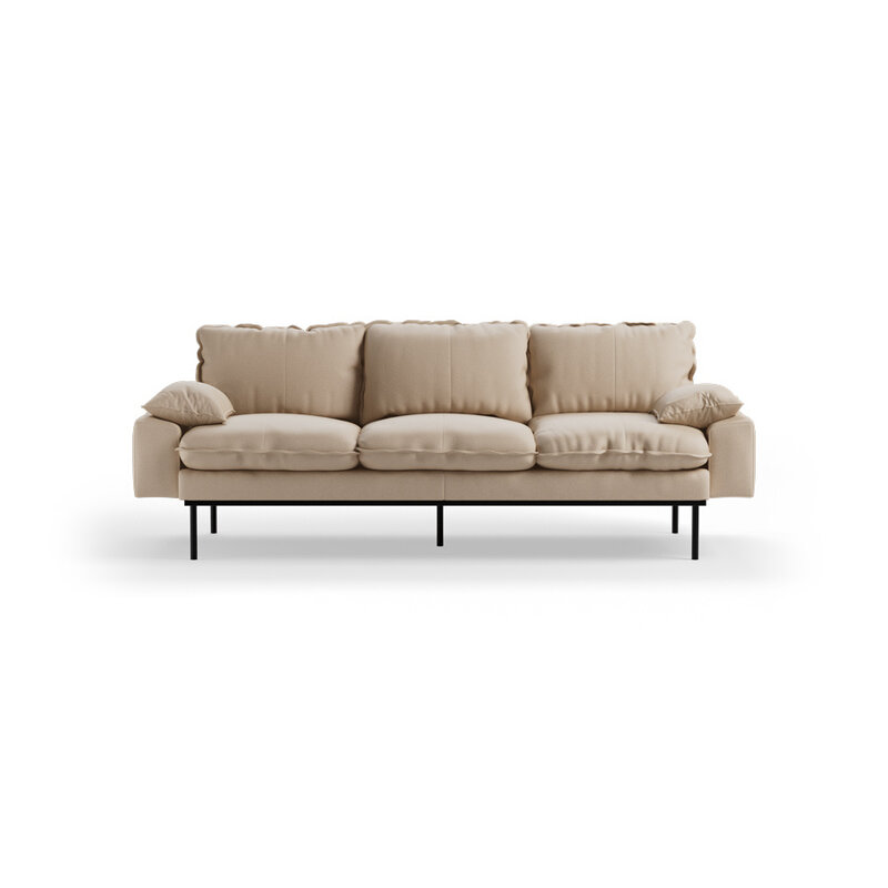 HKLIVING-collectie Retro sofa: 3-zits, knotted, beige