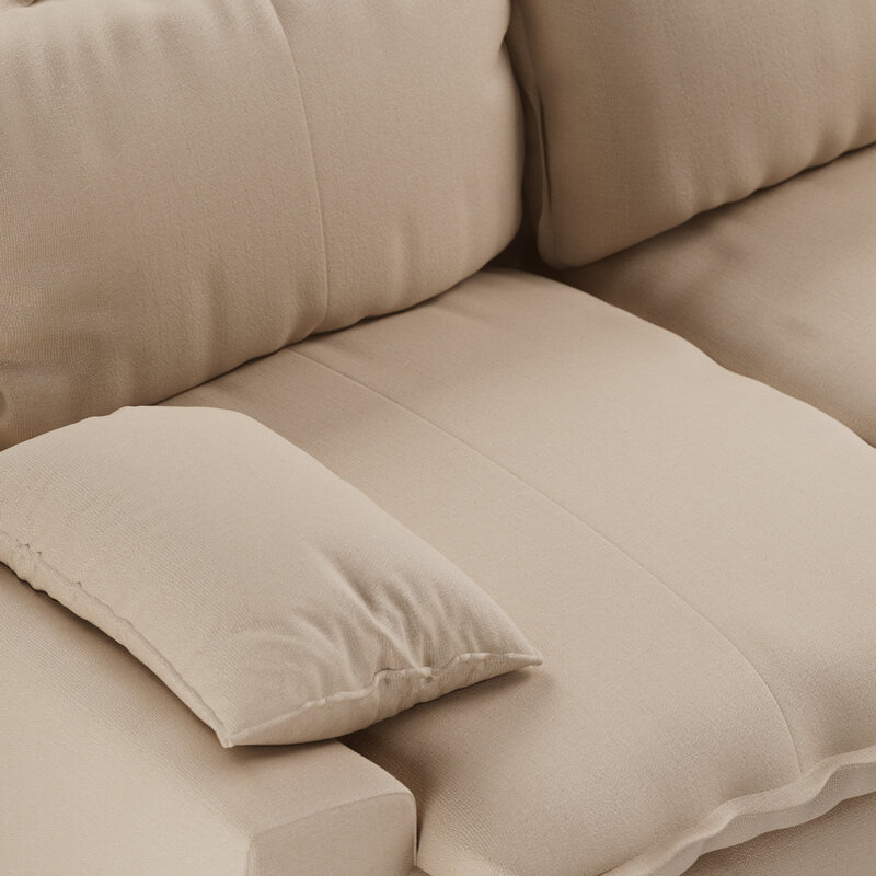 HKLIVING-collectie Retro sofa: 3-zits, knotted, beige