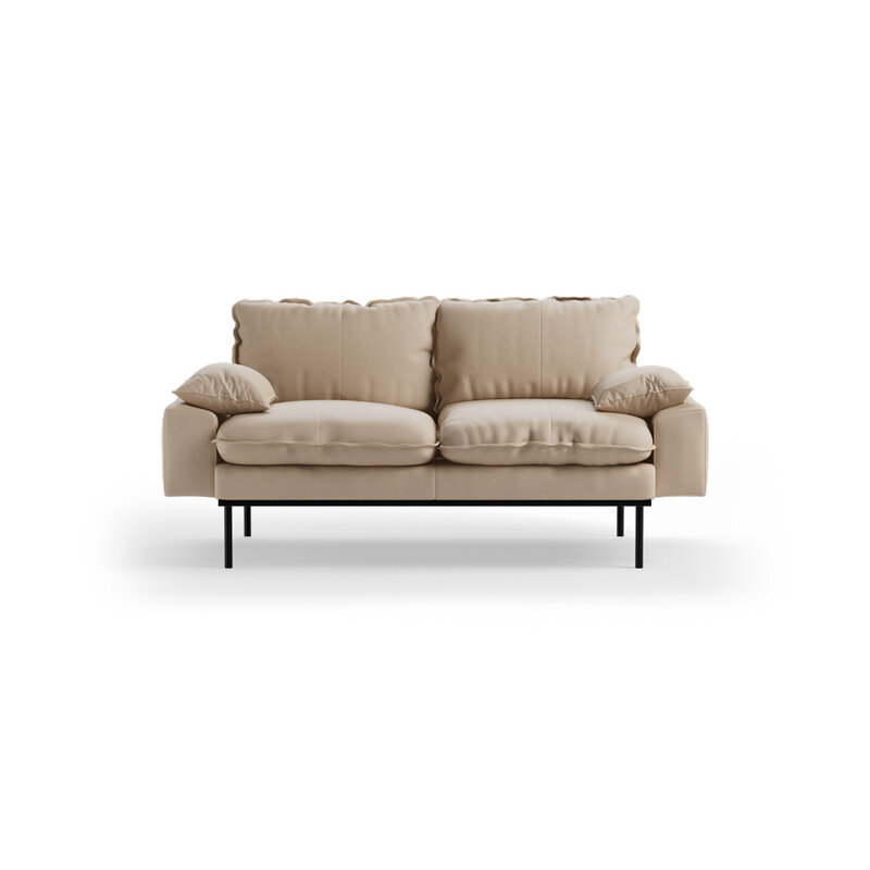 HKLIVING-collectie Retro sofa: 2-zits, knotted, beige