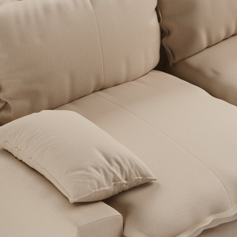 HKLIVING-collectie Retro sofa: 2-zits, knotted, beige