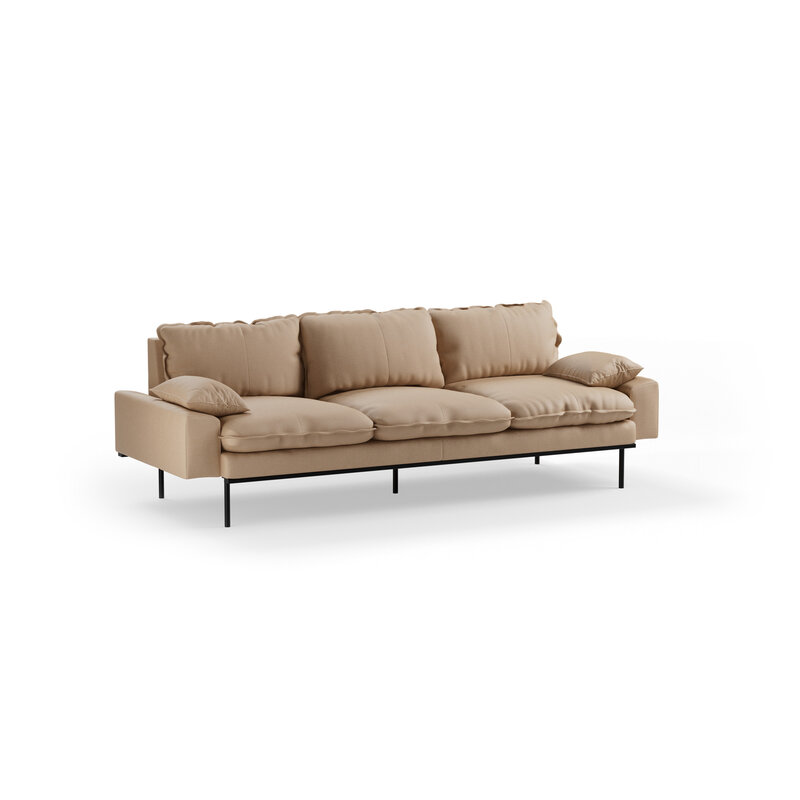 HKLIVING-collectie Retro sofa: 4-zits, knotted, sand