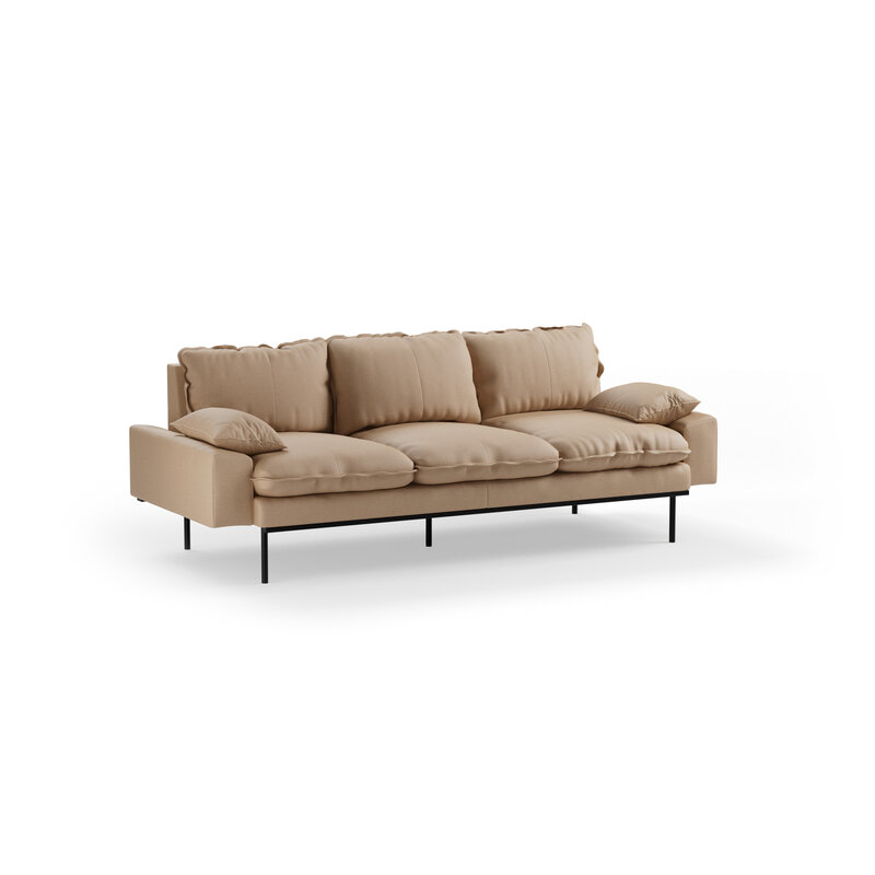 HKLIVING-collectie Retro sofa: 3-zits, knotted, sand