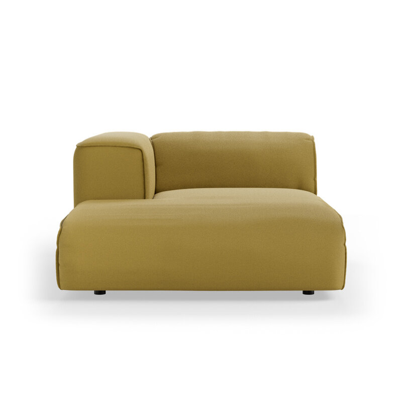 HKLIVING-collectie FLAKE bank: element links divan, linnen, burnt ochre