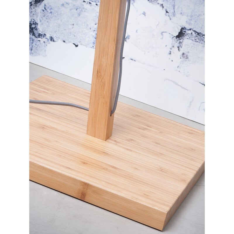 Good&Mojo-collectie Vloerlamp Andes bamboe met linnen kap bosgroen