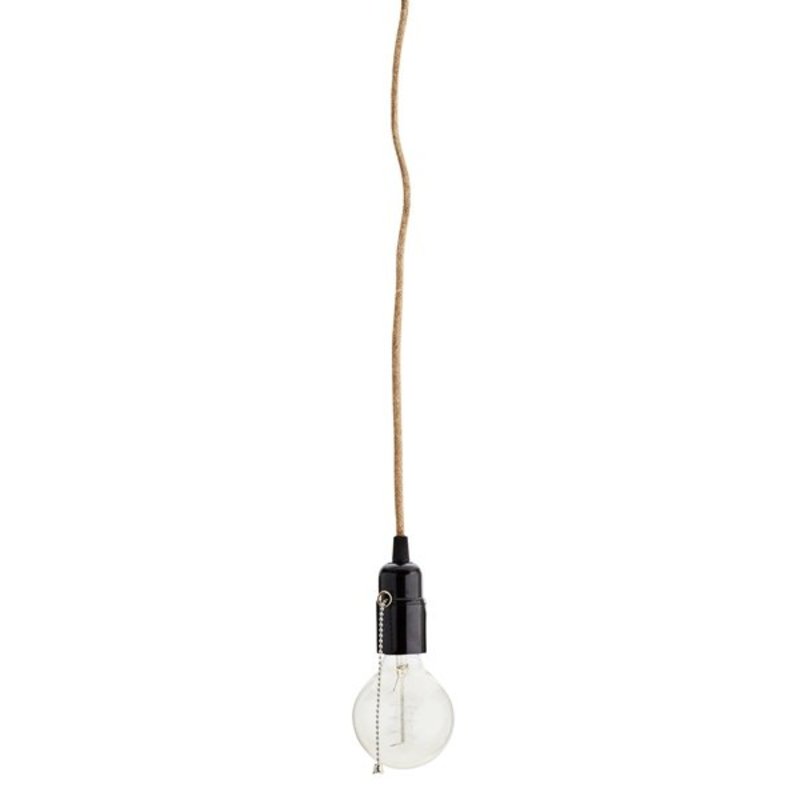 Madam Stoltz-collectie Jute light cord with black fitting