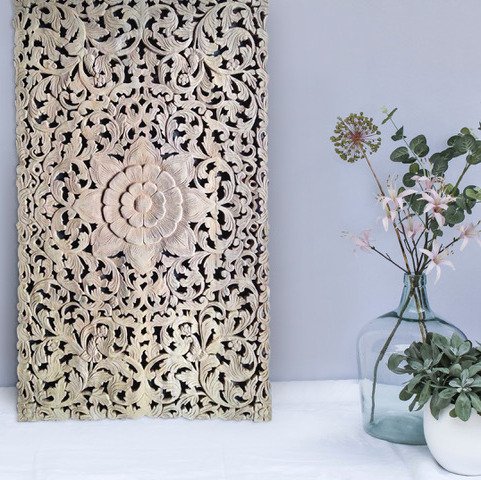 Simply Pure Handgeschnitzte Wanddekoration Design LOTO RETTANGOLO, verschiedene Abmessungen und Farben