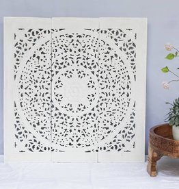 Simply Pure Hand carved wall panel LOTO white