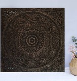 simply pure Hand carved wall panel Design LOTO antique black, different sizes available