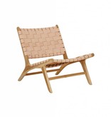 simply pure Handgemaakt lounge stoel MARLO ( Teak & leer)