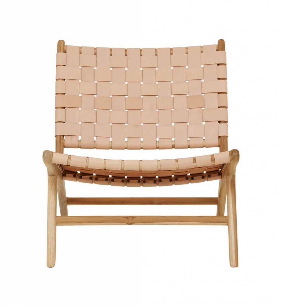 simply pure Handcrafted lounge chair MARLO ( Teak & leather)