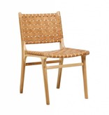 simply pure Handgefertigter Esszimmer-Stuhl MARLO ( Teak & Leder)