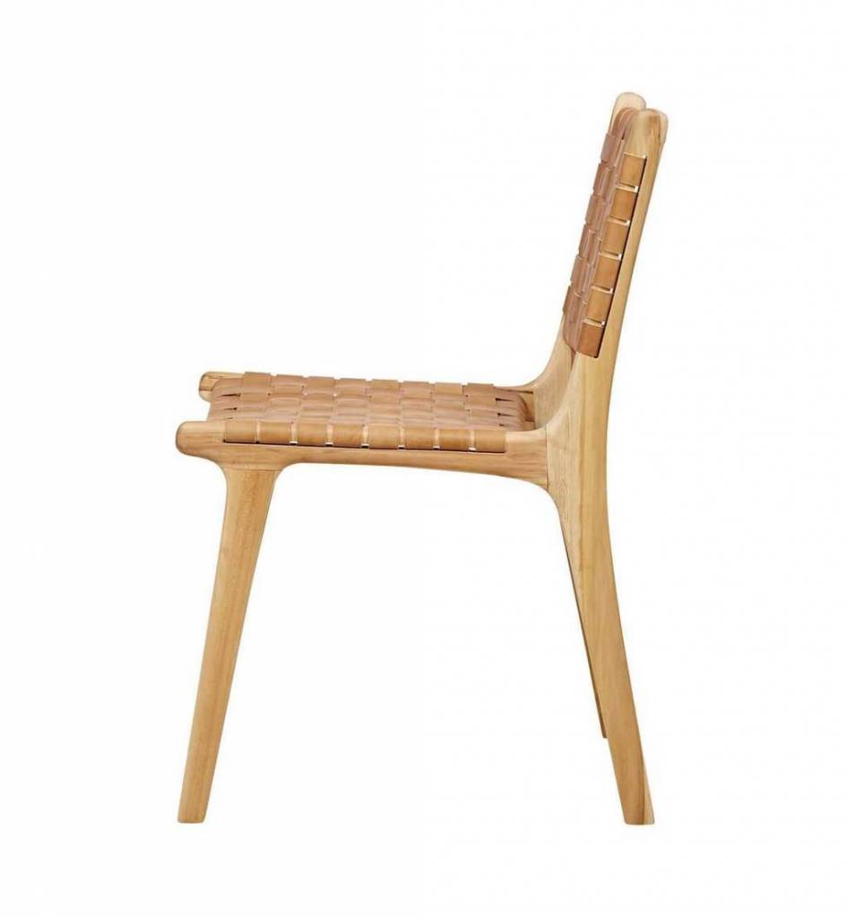 simply pure Handcrafted dining chair MARLO ( Teak & leather)