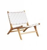 simply pure Handgefertigter Lounge-Stuhl MARLO ( Teak & Leder)