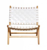 simply pure Handgemaakt lounge stoel MARLO ( Teak & leer)