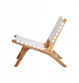 simply pure Handcrafted lounge chair MARLO ( Teak & leather)