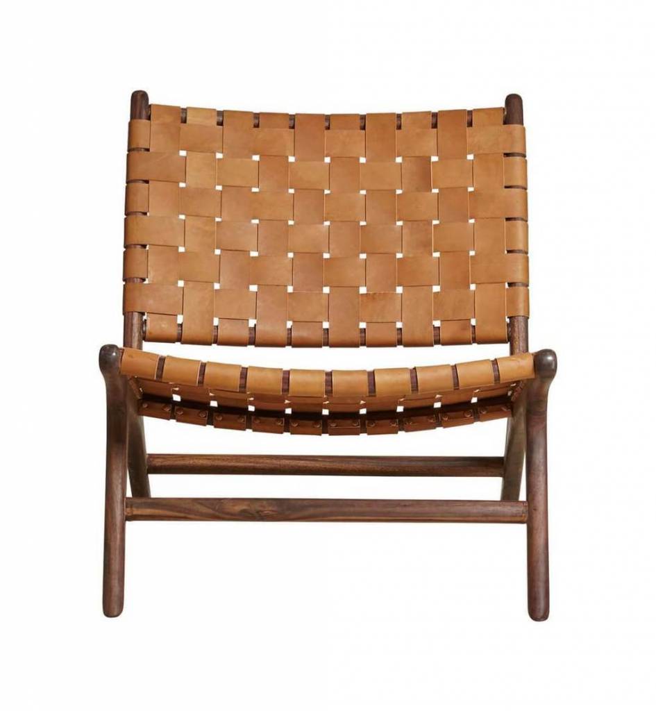 simply pure Handcrafted lounge chair MARLO ( Teak & leather)