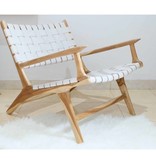 simply pure Handgemaakt lounge stoel MARLO ( Teak & leer)