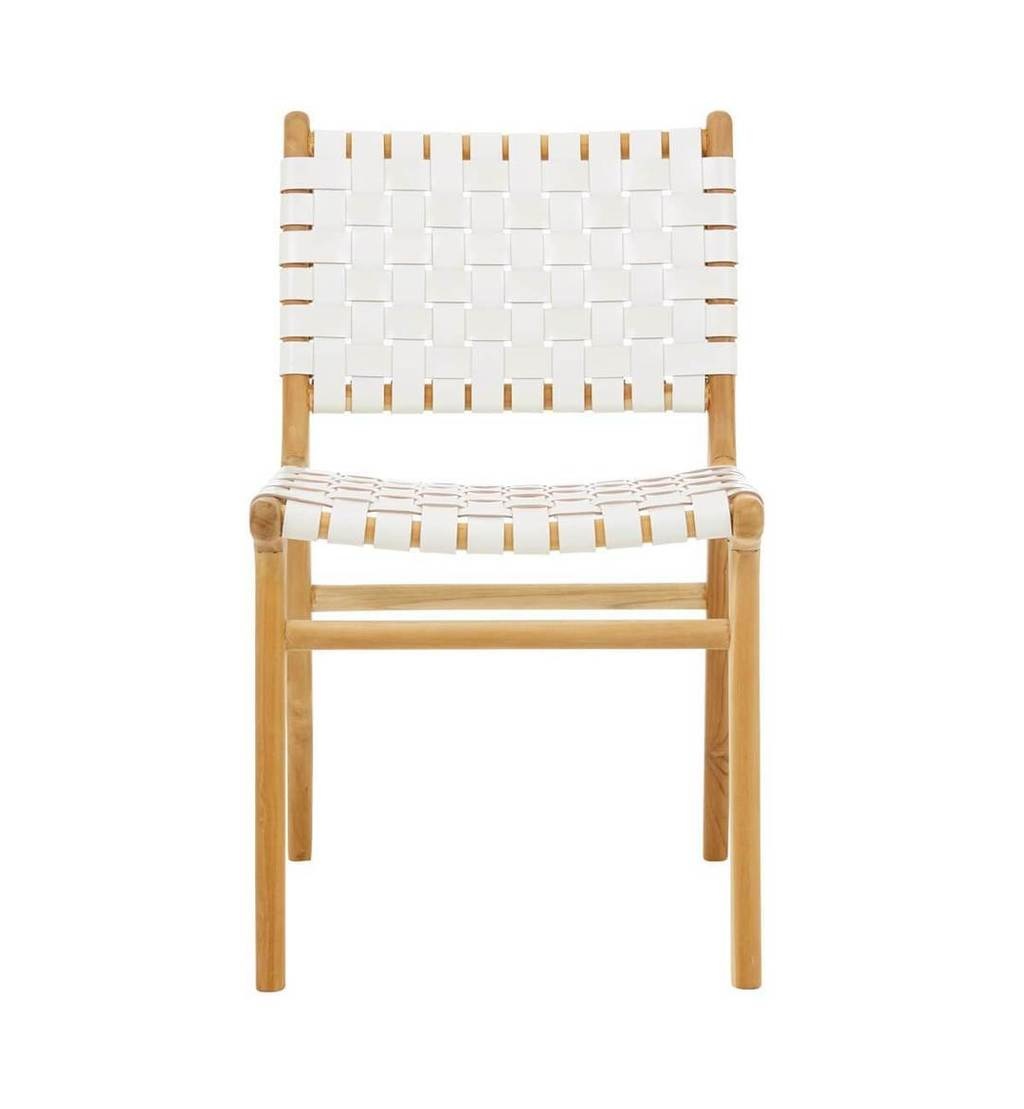 simply pure Handcrafted dining chair MARLO ( Teak & leather)