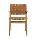 simply pure Handgemaakt eetstoel MARLO ( Teak & leer)