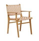 simply pure Handgefertigter Esszimmer-Stuhl MARLO ( Teak & Leder)