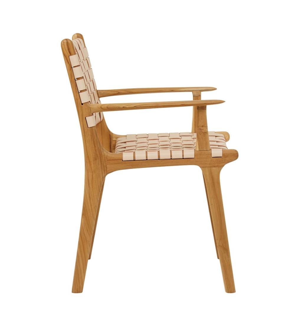 simply pure Handcrafted dining chair MARLO ( Teak & leather)