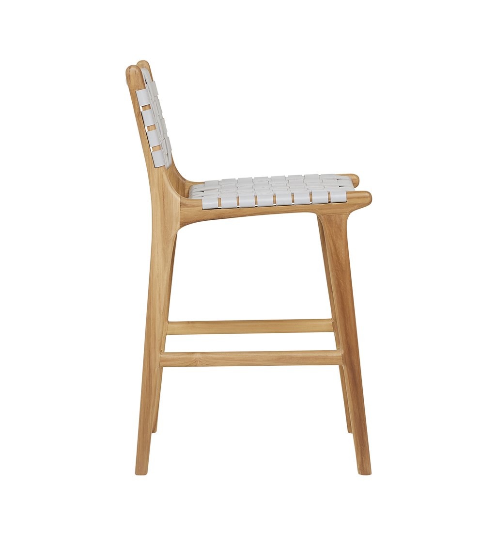 simply pure Handgemaakte bar stoel MARLO ( Teak & leer)