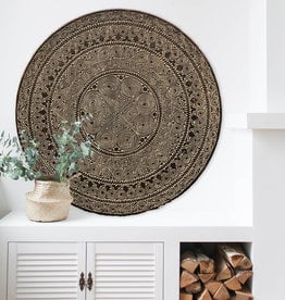 Simply Pure Hand carved wall panel TIMOR, round ( various sizes) antique brown