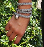 simply pure Leder-Wickelarmband STAR Kleur: Dunkelgrau