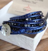 simply pure Wikkelarmband CRYSTAL MIX Kleur: Donkerblauw