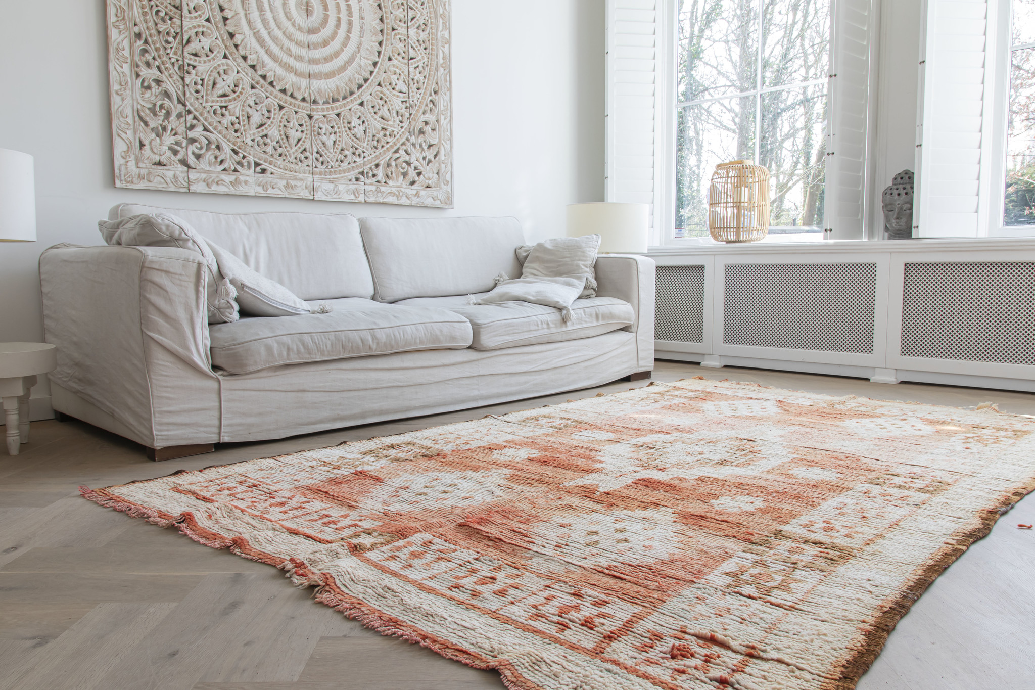 Simply Pure Handgefertigter Vintage Boujaad  Berber Teppich aus Marokko 193 x 285 cm