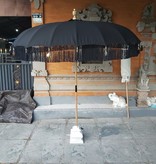 simply pure Handgemaakte Luxe Bali Boho parasol ( dia: 2.35 meter) Design UNI ZWART