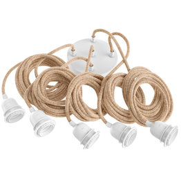 Hoopzi Lampfitting voor Plafond - Naturel Wit - 5 Fittings