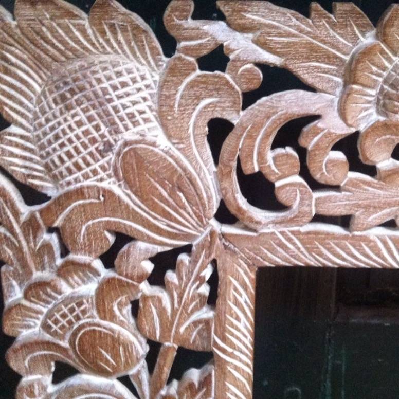 Hand Carved Mirror Frame From Thailand, Wood Carved Mirror Frames