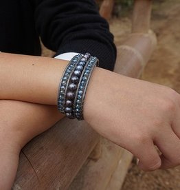 simply pure Armband ELEGANZA met blauw naturel paral