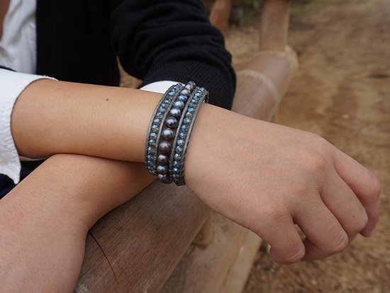 simply pure Armband ELEGANZA met blauw naturel parel | Simply Pure