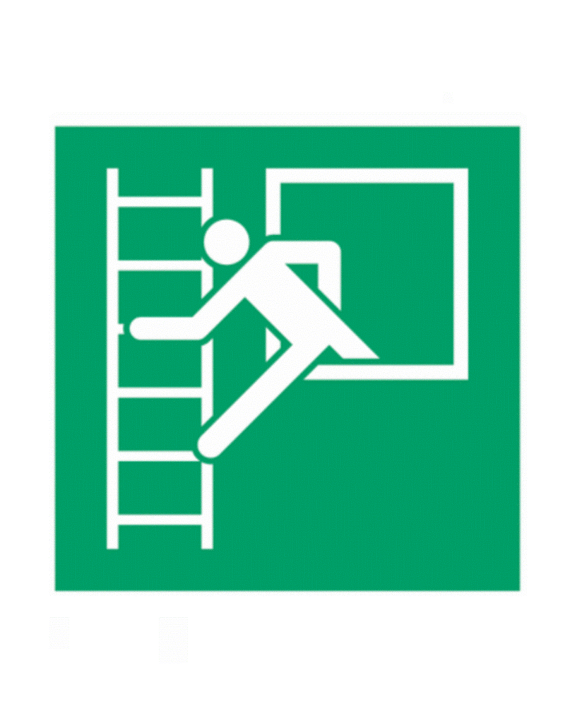 Pictogram noodraam met vluchtladder