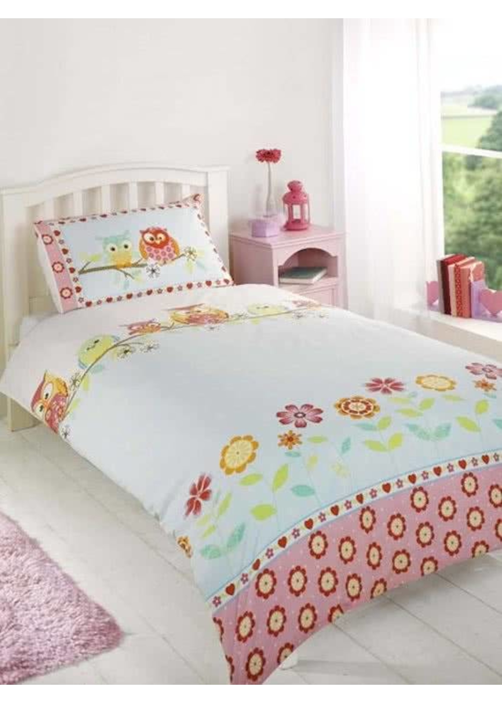 Duvet Cover Owls and Flowers