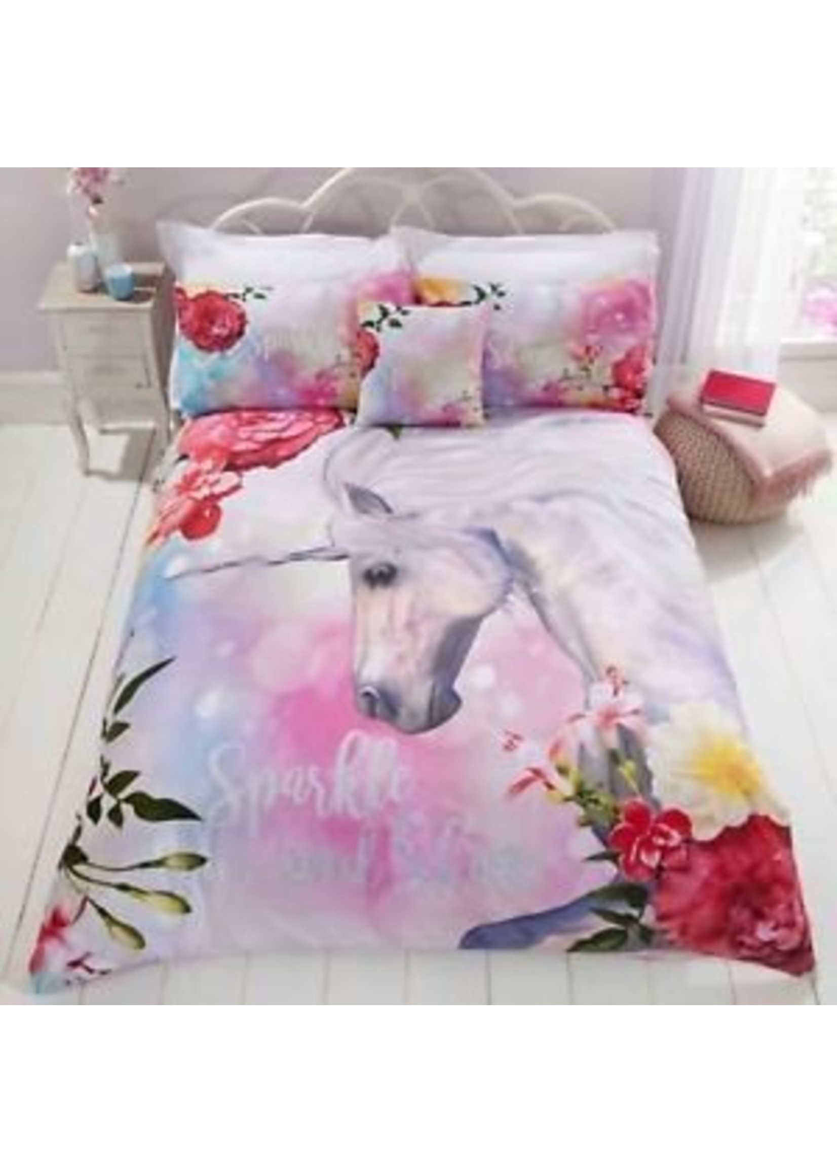 Sparkle Unicorn Glitter Double Duvet Cover