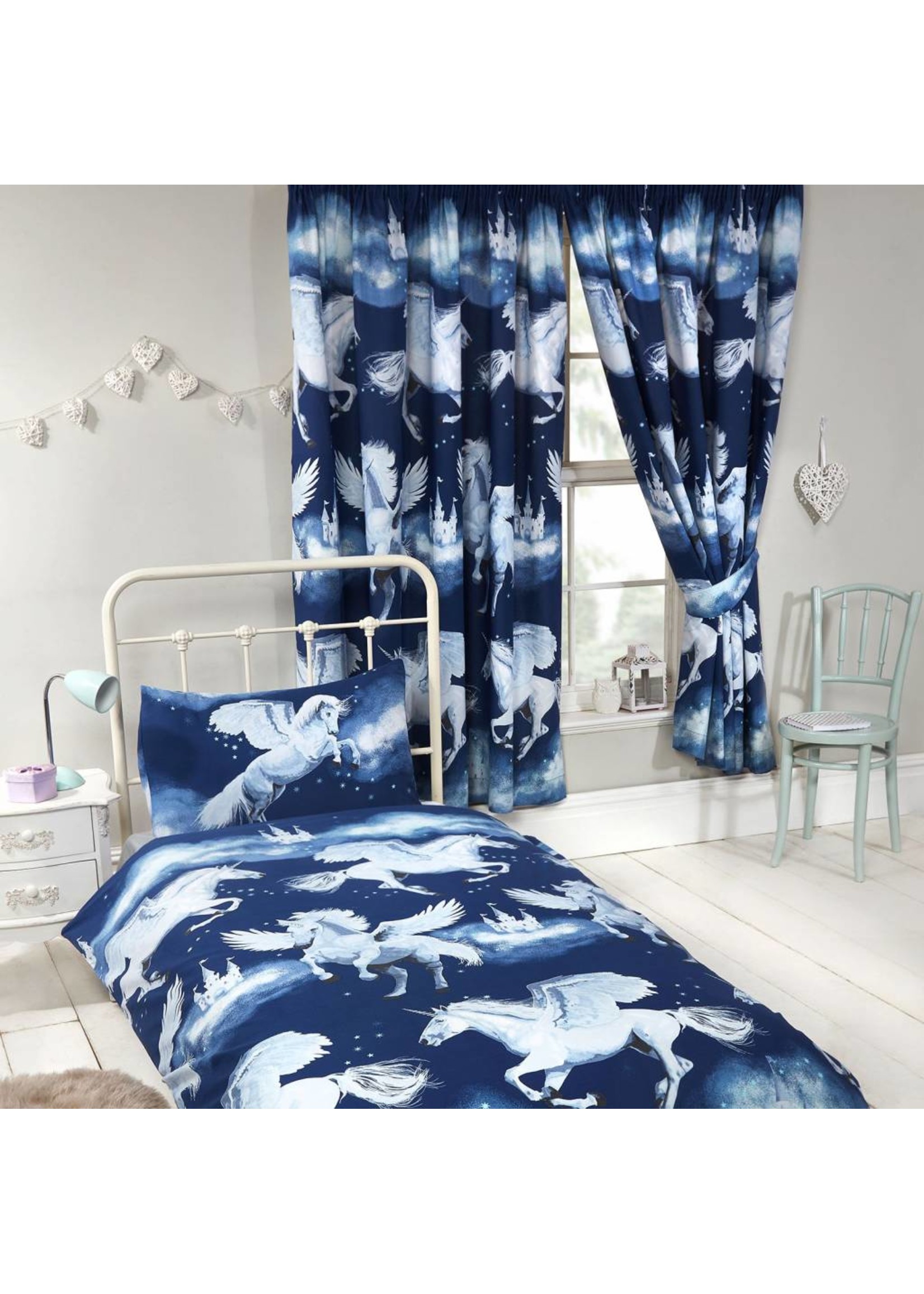 Unicorn Curtain Stardust Blauw